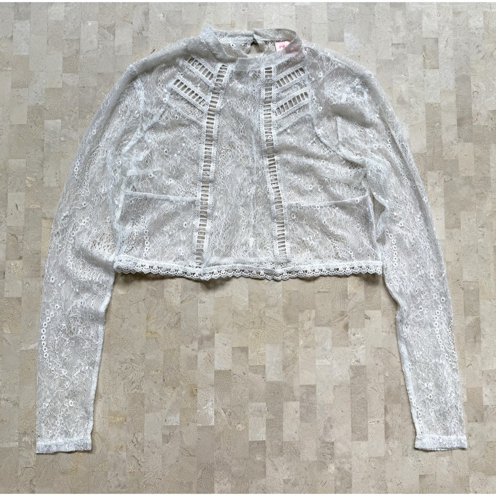 Re:Named Victorian Sheer Crop Lace Top Blouse For Love And Lemons Style Sz S NWT